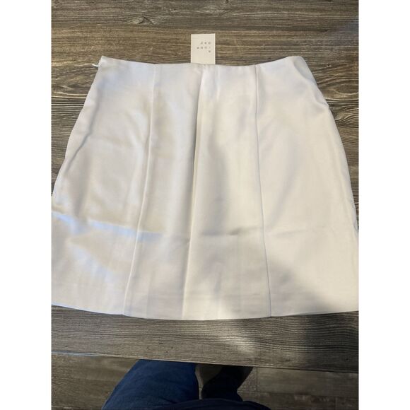 Women's Satin Mini A-Line Skirt - A New Day Cream Size 8. Zip. NWT. O - Picture 7 of 8